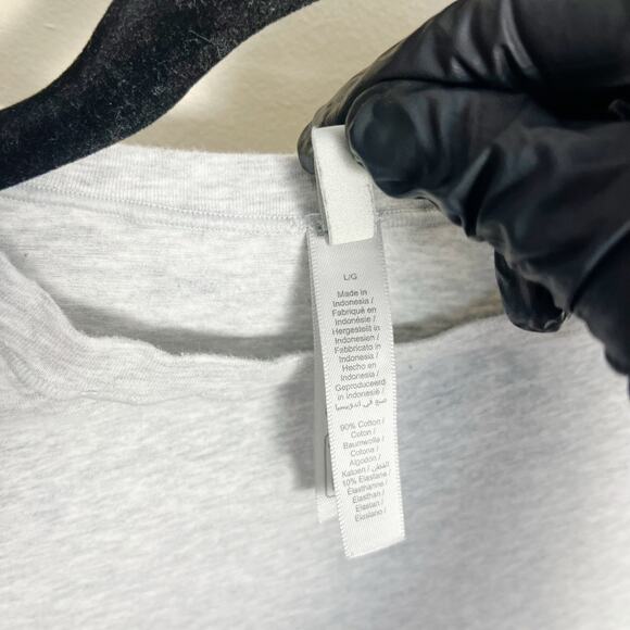 SKIMS Stretch Cotton Jersey Heather Gray Size Large T-Shirt - Picture 7 of 9